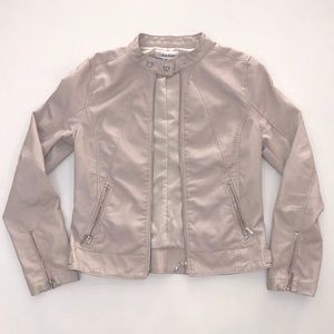 NWOT Calvin Klein Cream Moto Jacket S